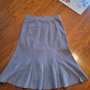 Christopher & Banks Corduroy Skirt sz. 8 Gray Cord Trumpet Flared Midi Boot Cute